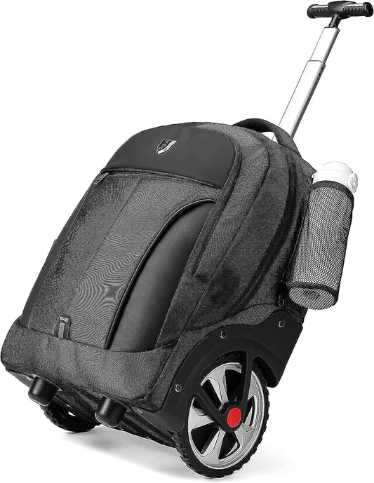 Waterproof Rolling Backpack with Wheels - Designed for Business Travel - Features a Laptop Compartment that Fits up to 17-Inch Laptop - Convenient Carry-On Option.