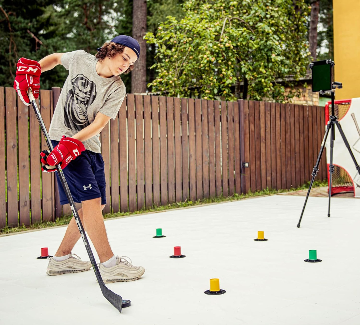 Stickhandling Trainer - Enhancing Puck Control, Reaction Time, and Coordination - Lightweight, Portable, and Adjustable Equipment
