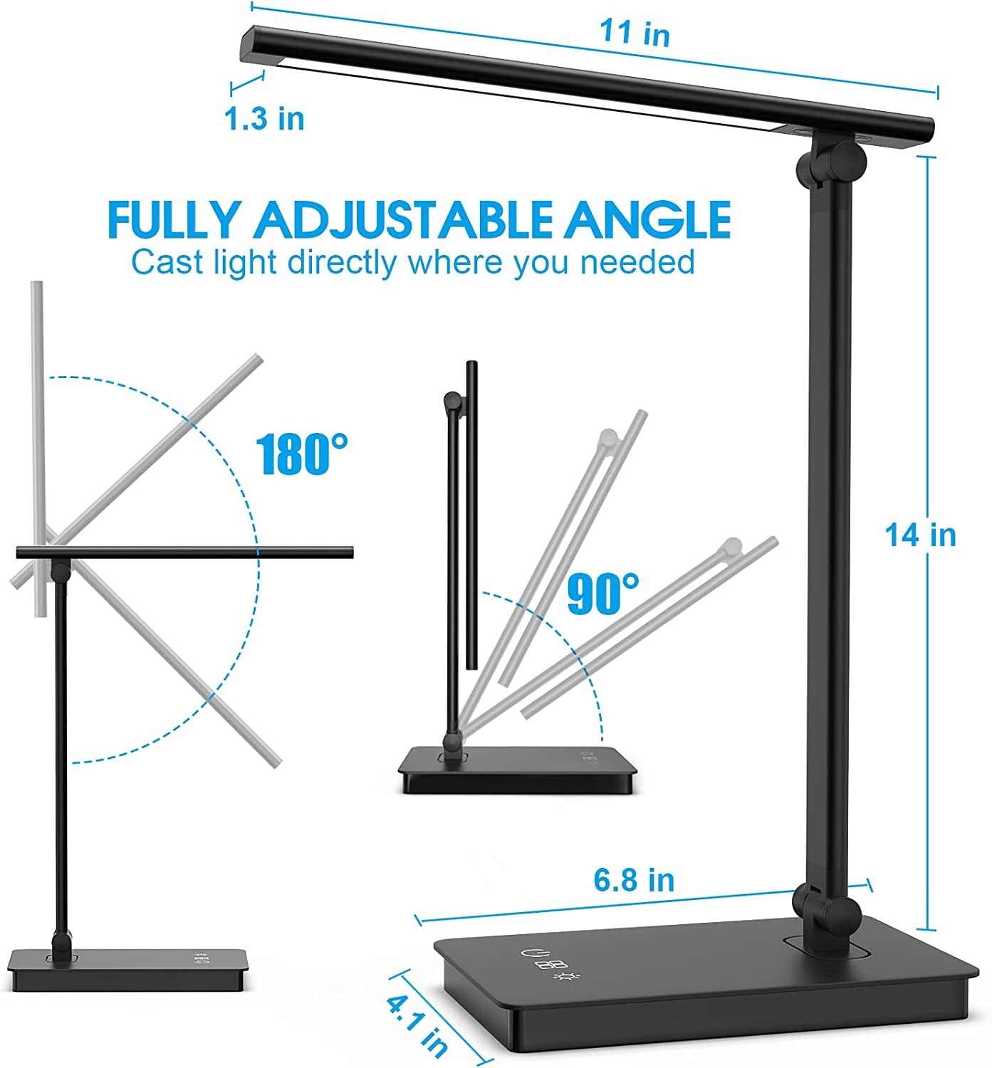 Dimmable LED Desk Lamp for Home Office: Enjoy an Eye-Caring Reading Desk Light with 5 Lighting Modes and 5 Brightness Levels. Featuring Touch Control and a Foldable Design, this Table Desk Lamp is Perfect for Bedside, Office, Study, Reading, and Work.