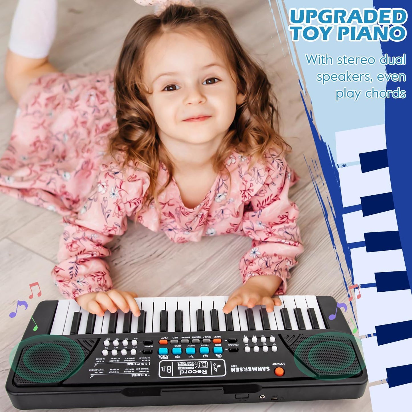  Kids Piano: 37-Key Electronic Keyboard with Microphone - Educational Musical Instrument for Beginner Boys and Girls (Ages 3-8)