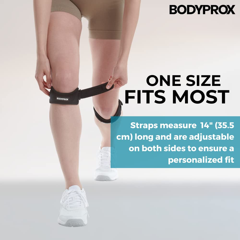 Knee Pain Relief Support Brace 2-Pack: Tendon Knee Straps for Hiking, Soccer, Basketball, Running, Jumpers Knee, Tennis, Tendonitis, Volleyball, and Squats