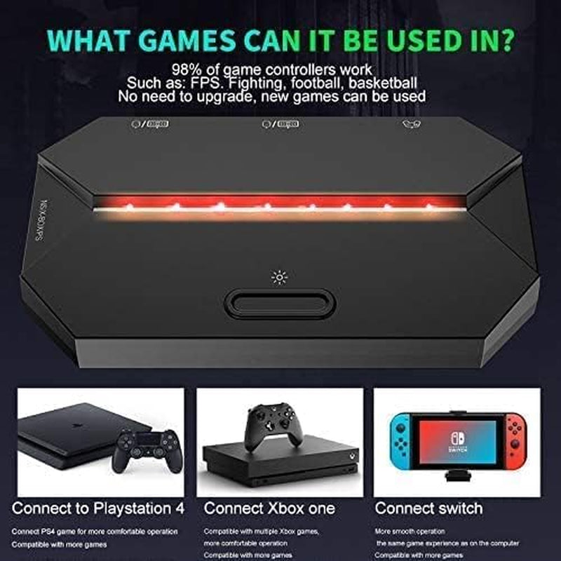 4-in-1 Gaming RGB Wired Keyboard and Mouse Combo - USB Gaming Keyboard with Compact 61 Keys and RGB LED Backlighting, along with a Gaming Mouse with 6400 DPI. Designed for Nintendo, Windows PC Gamers, and PS4.