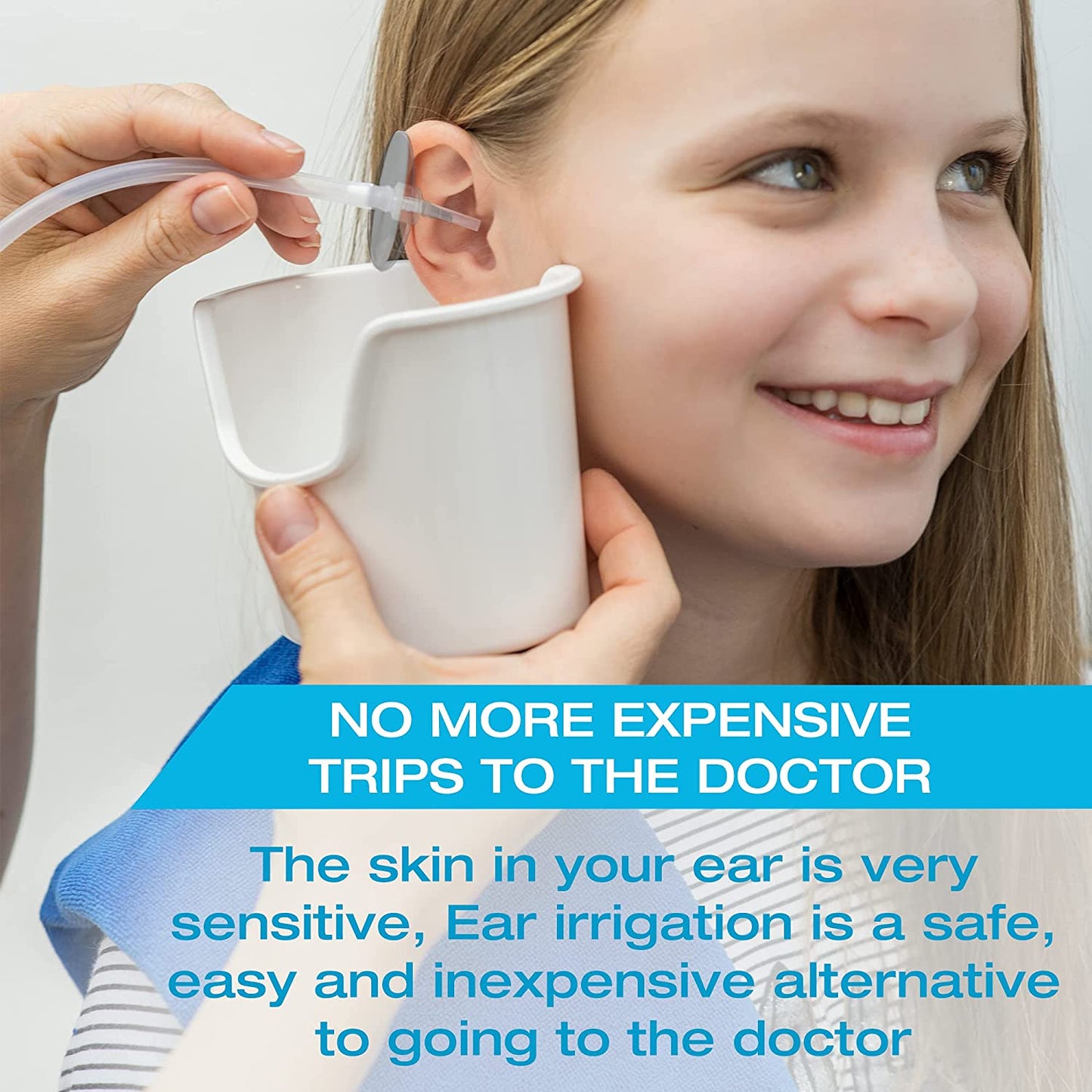 Ear Wax Removal ToolEar Irrigation Flushing System for Adults & Kids - Perfect Ear Cleaning Kit - Includes Basin, Syringe, Curette Kit (Spoon and Spiral), Towel and 30 Disposable Tips