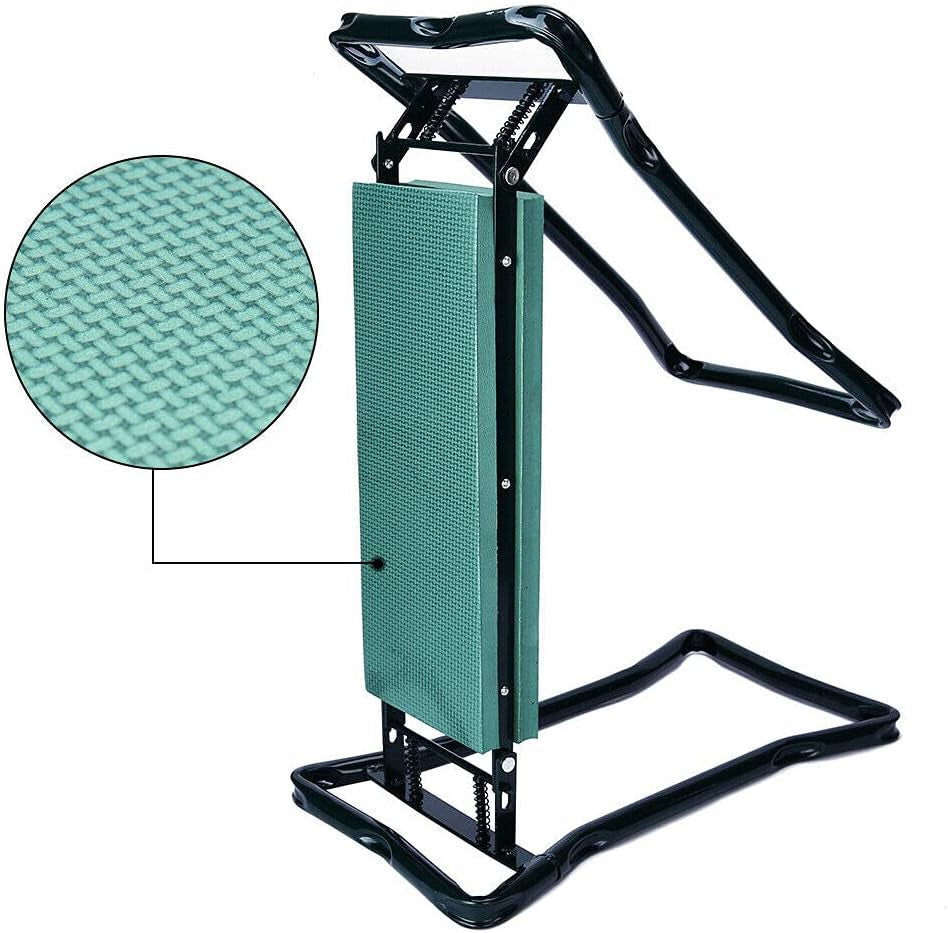 Folding Garden Kneeler and Seat: Multi-Functional Gardening Stool with 2 Tool Pouches