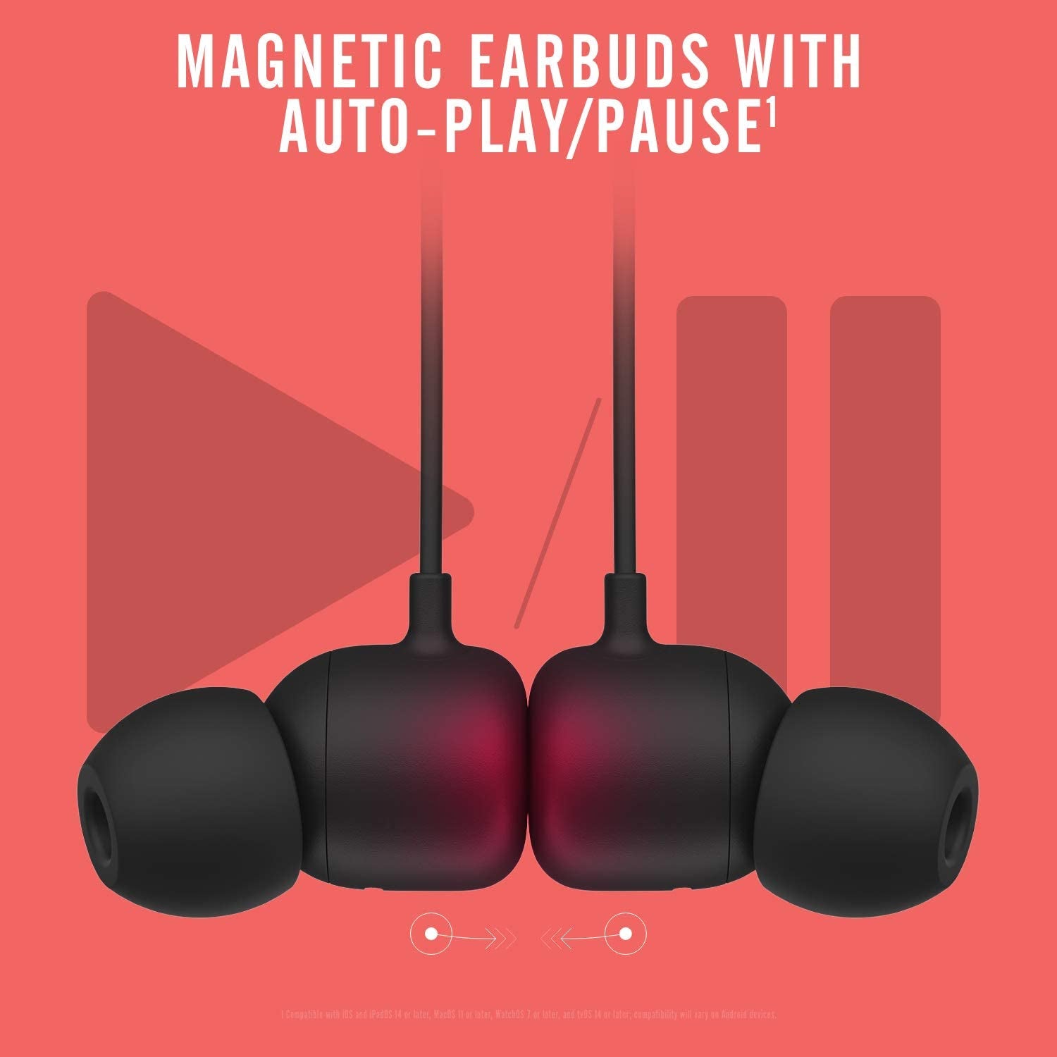 Apple W1 Headphone Chip Flex Wireless Earbuds - Magnetic Earphones with Class 1 Bluetooth, 12 Hours of Listening Time, Built-In Microphone, Black