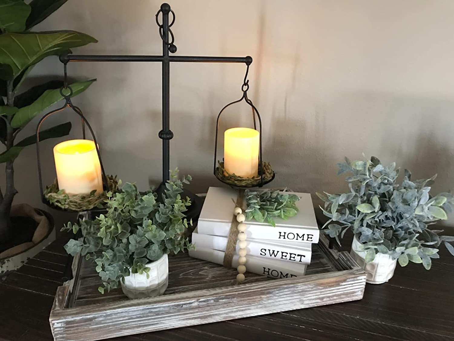 Set of 3 Decorative White Hardcover Books - These Farmhouse Stacked Books are perfect for decorating coffee tables and shelves. They spell out "Home Sweet Home" and add a charming touch to your decor.