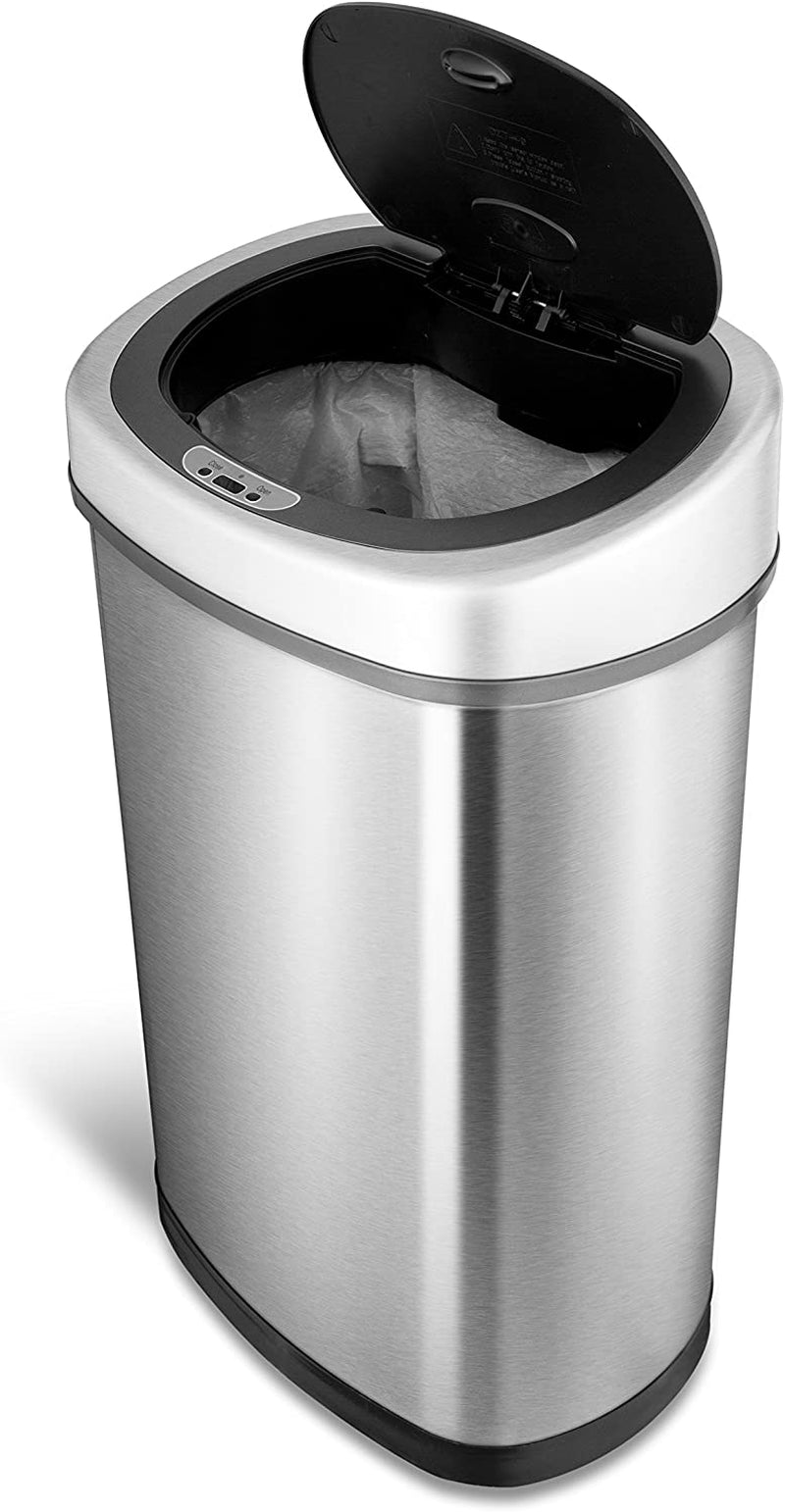 13.2-Gallon Stainless Steel Infrared Touchless Trash Can