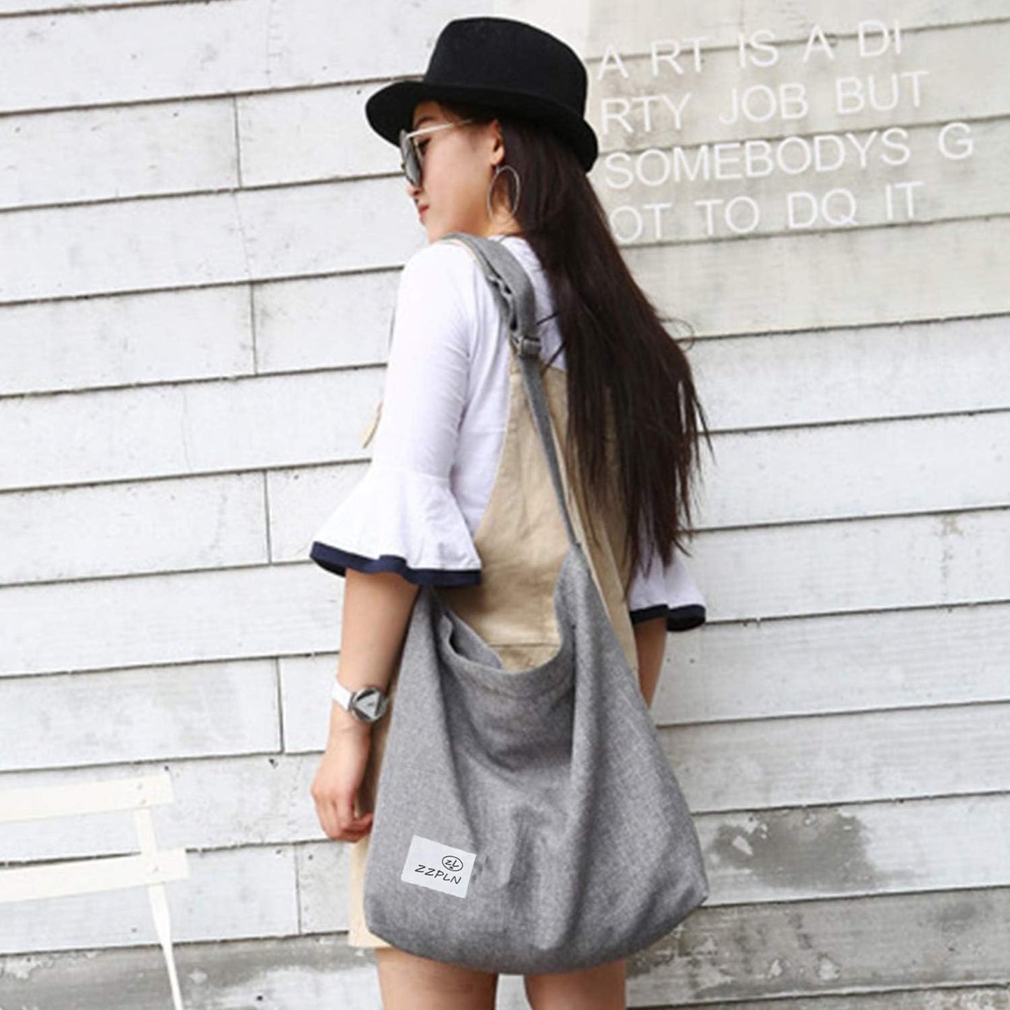 Women's Canvas Crossbody Bag Casual Hobo Bag Shoulder Bag 