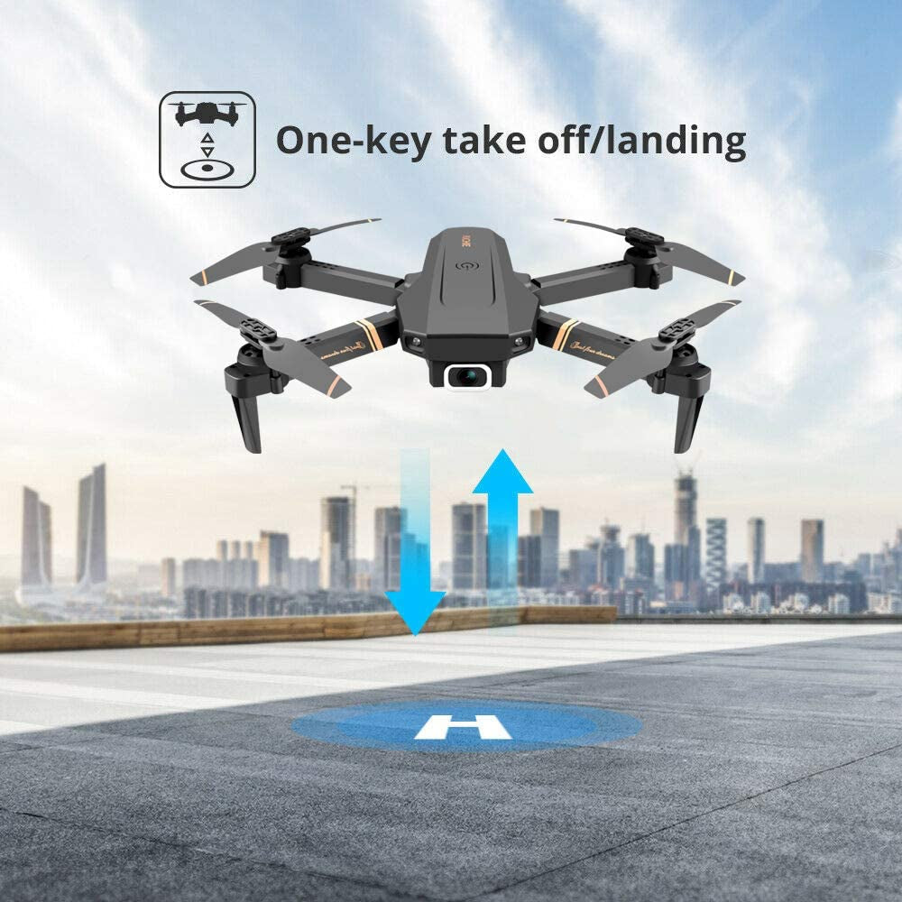 Foldable RC Quadcopter with 1080P Camera - 4DV4 Drone for Adults and Kids - HD FPV Live Video, Trajectory Flight, App Control, Altitude Hold, One Key Return, 2 Batteries - Ideal Gift for Beginners and Toy Enthusiasts