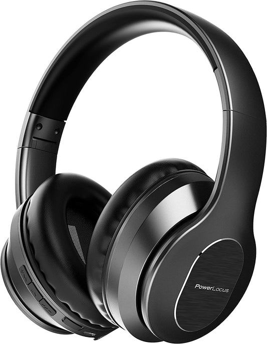 Wireless Over-Ear Active Noise Cancelling Headphones with Microphone - Hi-Fi Stereo, Soft Memory Foam Ear Cups, 35-Hour Playtime, Fast Charging for Phones, Home Office, TV, and Travel