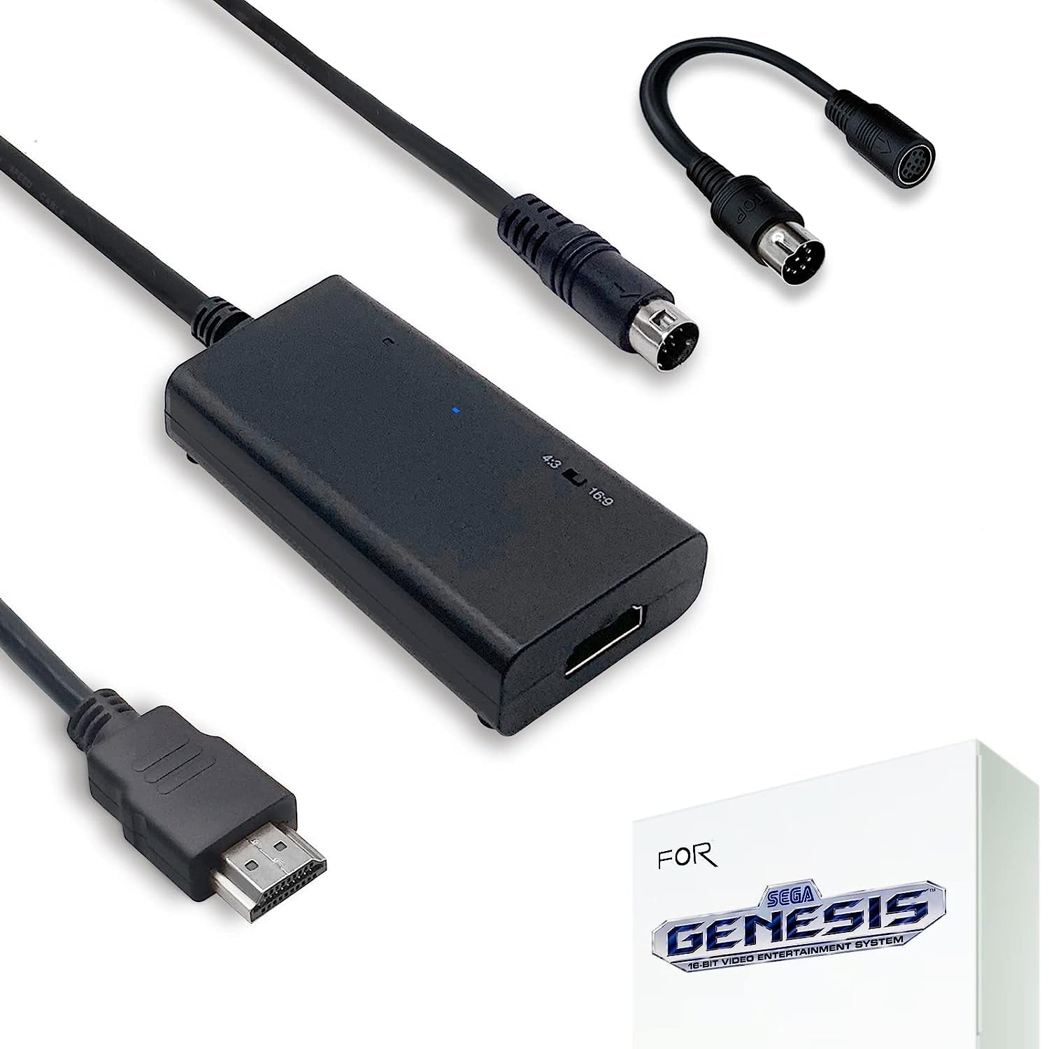 Sega Genesis Model 1/2/3 HDMI Cable - Compatible with Sega CD, Sega CDX, Sega 32X, Sega Nomad, and Original Sega Master System Consoles