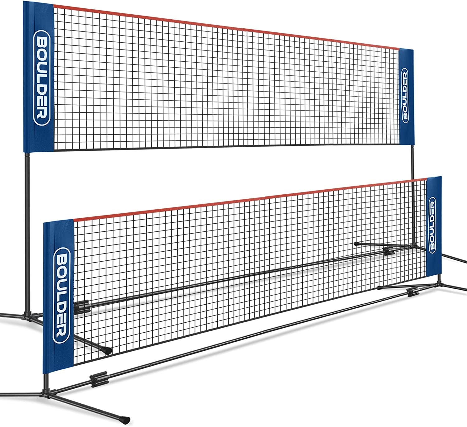 Portable Sports Net Set - Ideal for Tennis, Soccer Tennis, Pickleball, and Kids Volleyball - Effortless Assembly with Durable Nylon Net and Sturdy Poles