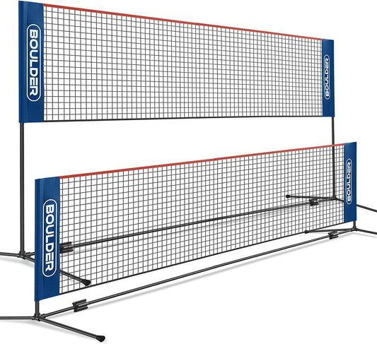 Portable Sports Net Set - Ideal for Tennis, Soccer Tennis, Pickleball, and Kids Volleyball - Effortless Assembly with Durable Nylon Net and Sturdy Poles