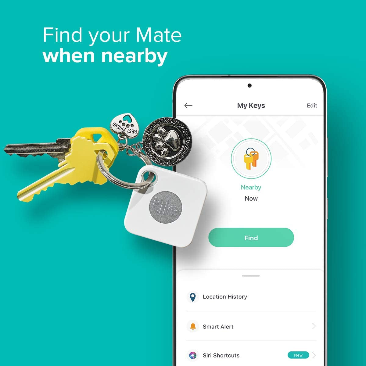 4-Pack Bluetooth Tracker - Find and Locate Keys, Bags, and More; Water Resistant with Replaceable Battery (2020 Edition)