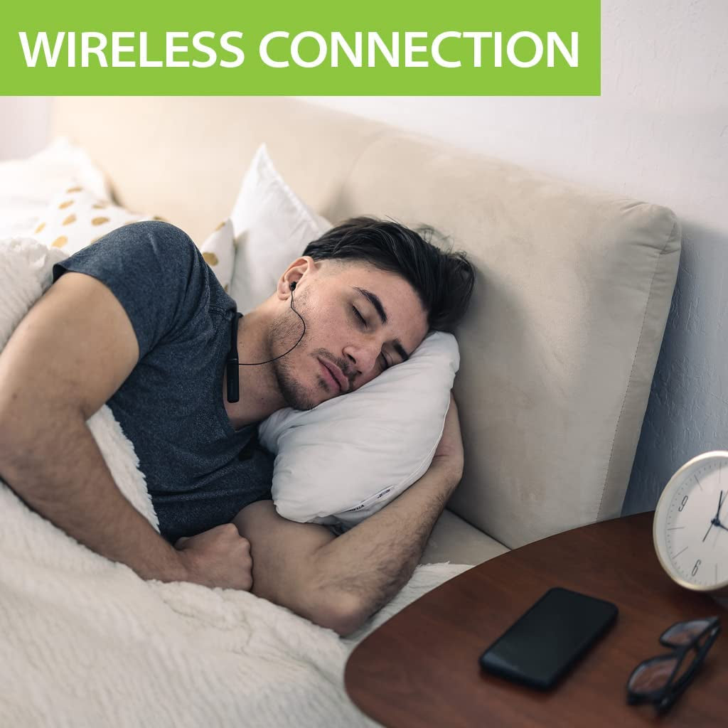 Sleep-Optimized Bluetooth In-Ear Headphones for Side Sleepers & Small Ears, Wireless Neckband Earbuds for Sleep, Low Latency for TV Viewing, 18-Hour Playtime