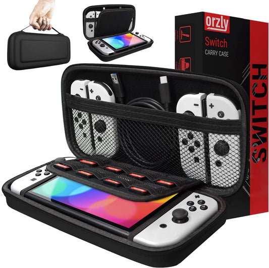 Protective Hard Portable Travel Carry Case for Nintendo Switch and New Switch OLED Console - Black