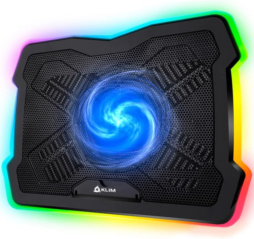 Ultimate + RGB Laptop Cooling Pad with LED Rim + Gaming Laptop Cooler + USB Powered Fan + Very Stable and Silent Laptop Stand + Compatible up to 17" + PC Mac PS5 PS4 Xbox One