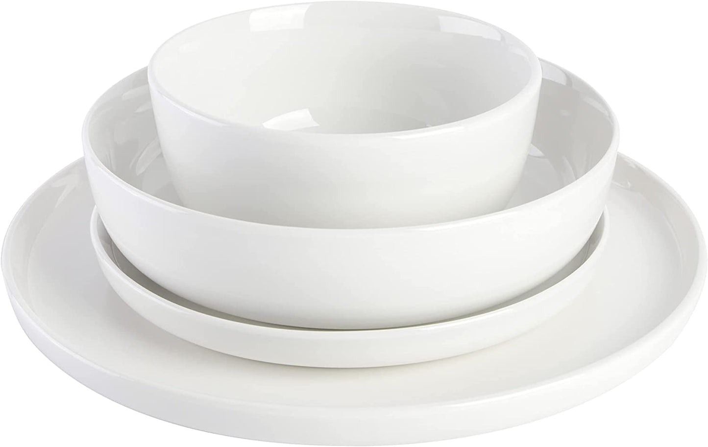 Porcelain Dinnerware Set, Service for 4 (16pcs), White