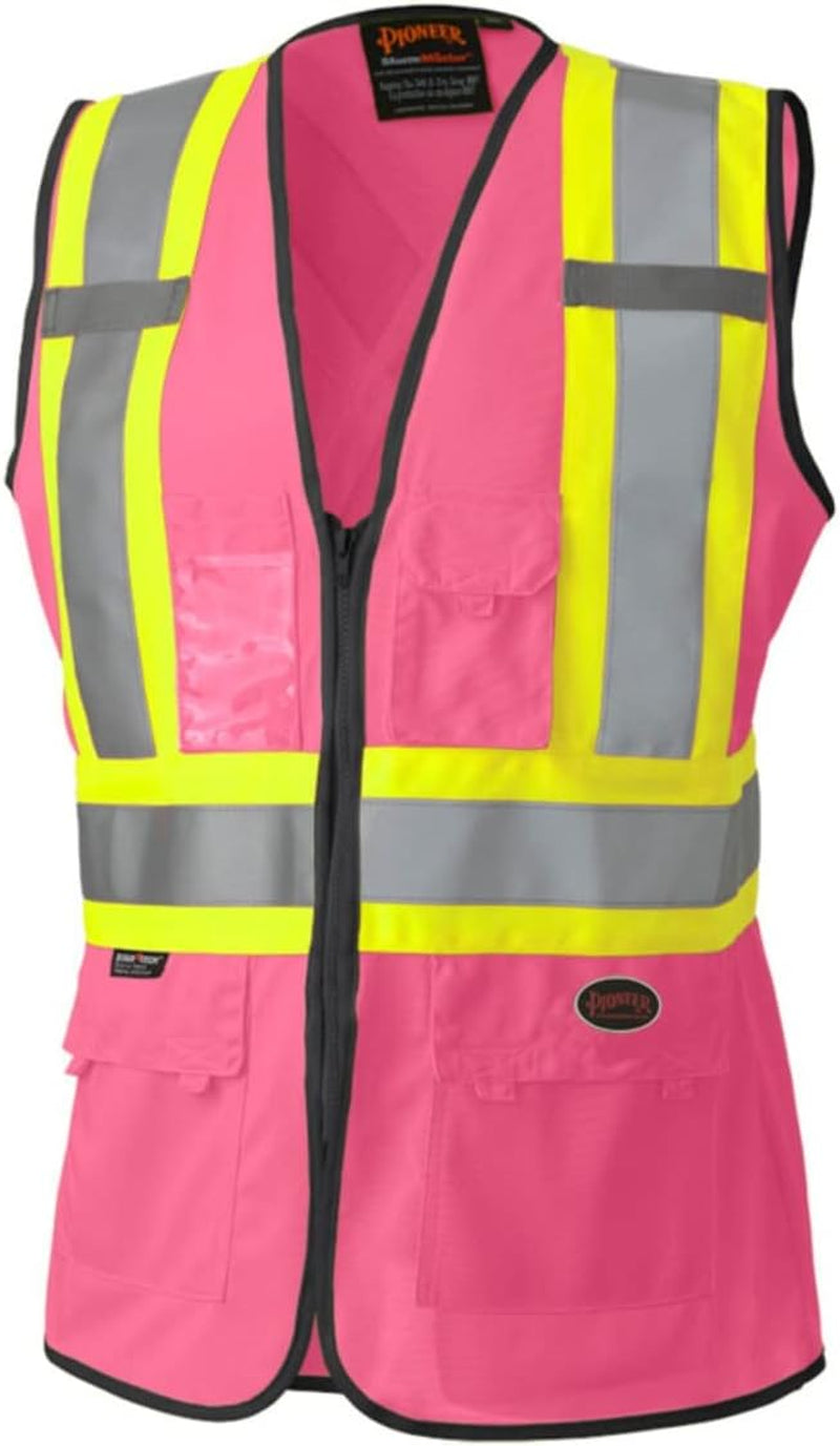 Women's High Visibility Safety Vest in Pink - Size Small