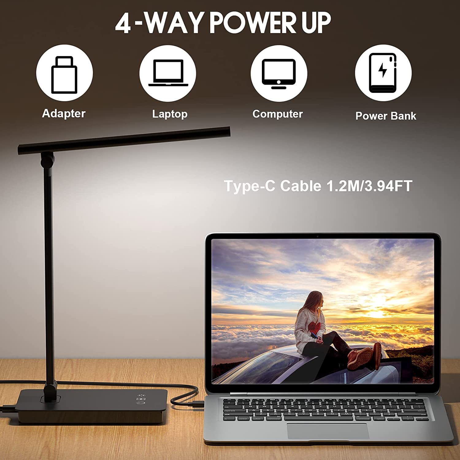 Dimmable LED Desk Lamp for Home Office: Enjoy an Eye-Caring Reading Desk Light with 5 Lighting Modes and 5 Brightness Levels. Featuring Touch Control and a Foldable Design, this Table Desk Lamp is Perfect for Bedside, Office, Study, Reading, and Work.