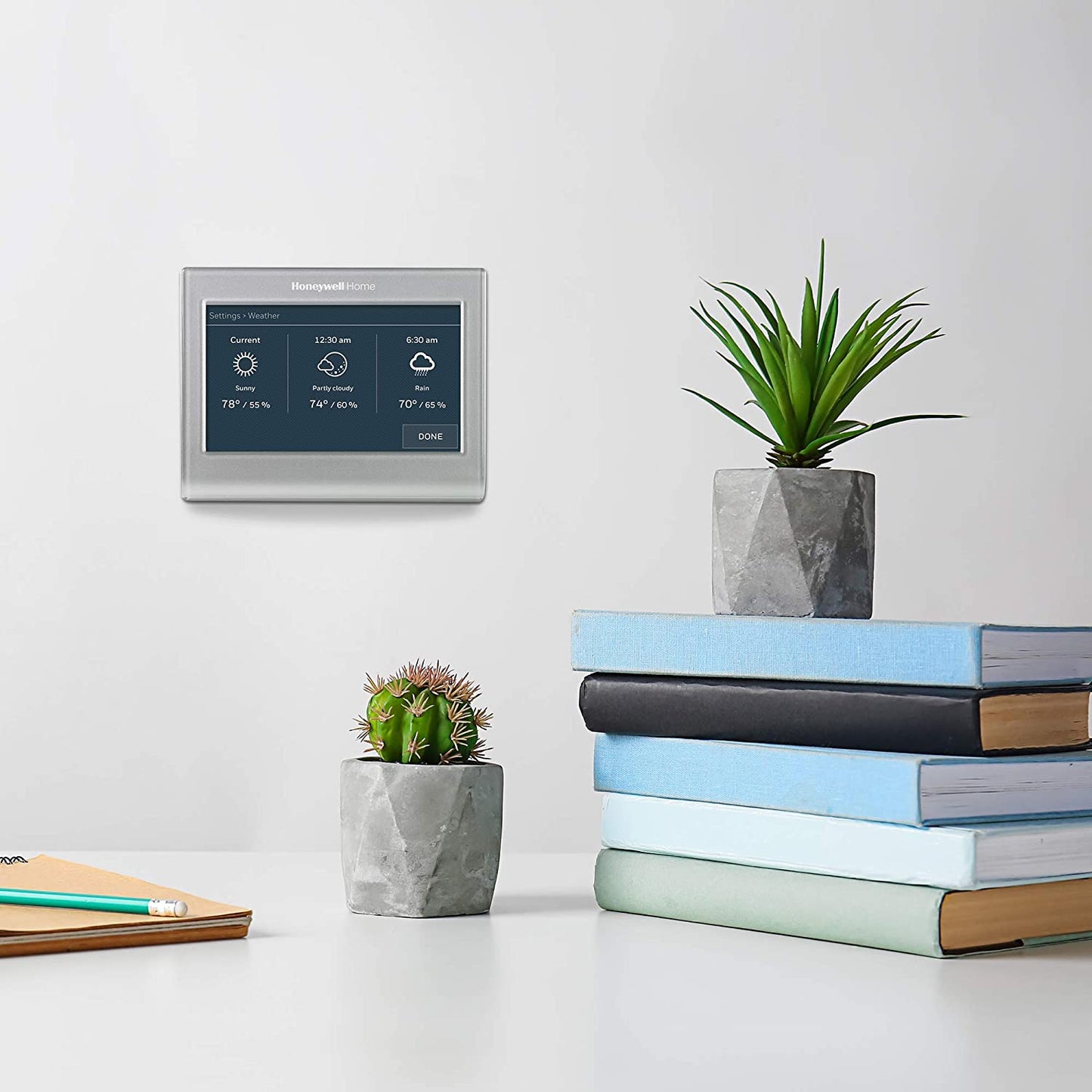 Wi-Fi Smart Color Thermostat for Home  RTH9585WF 1004, 7 Day Programmable, Touch Screen, Energy Star, Alexa Compatible, C-Wire Required