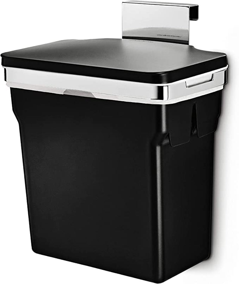 10 Liter / 2.6 Gallon In-Cabinet Trash Can: Heavy-Duty Steel Frame, Black.