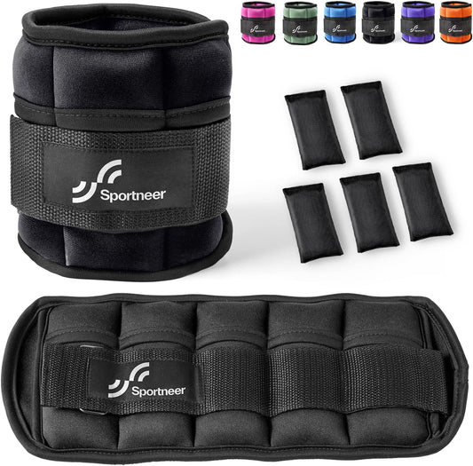 Adjustable Ankle Weights Set - 1 Pair, 2-10 lbs Leg Weight Straps for Women and Men - Ideal for Gym, Fitness, Workout, Walking, and Jogging - Each Ankle Weighs 1-5 lbs