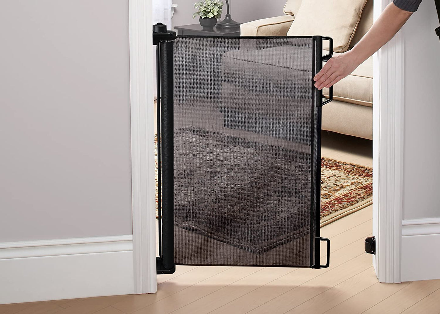 Retractable Safety Gate in Black - Enhancing Safety and Style