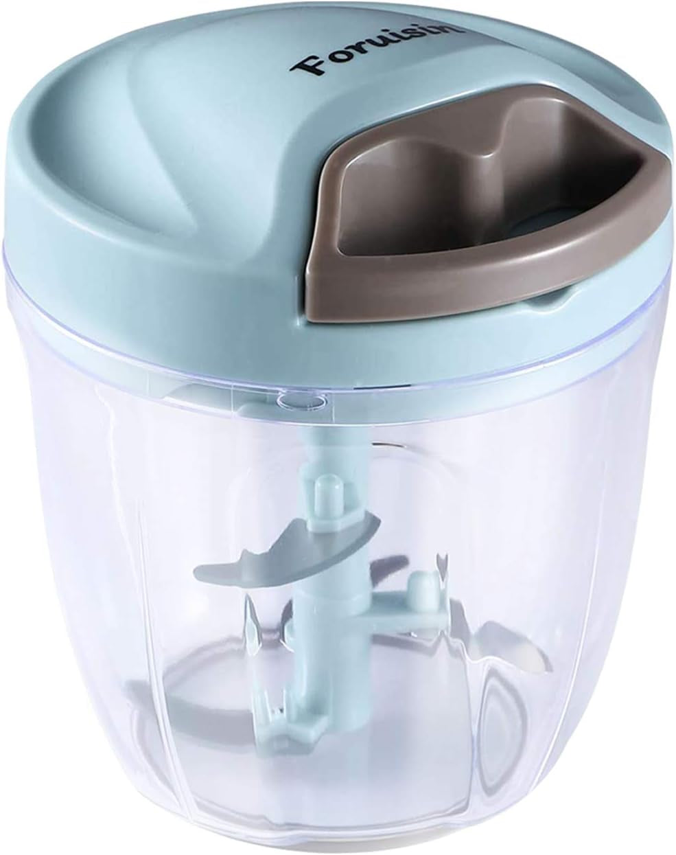 30oz Manual Food Chopper - Efficient Hand Held Vegetable Chopper/Blender for Fruits, Nuts, Herbs, Onions, Garlics, Salsa, Pesto, Coleslaw, and Puree