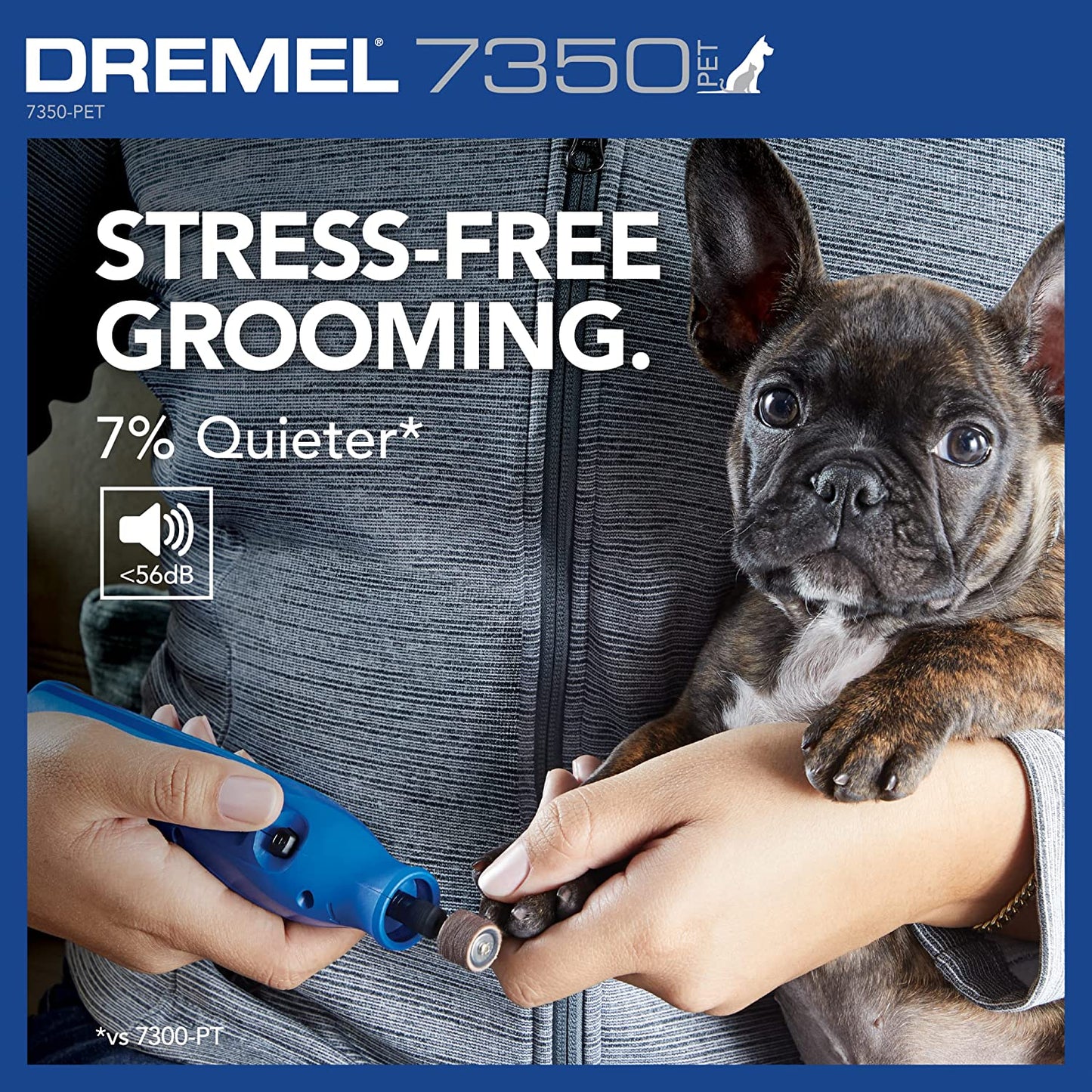 Pet Grooming Kit: Dremel 7350-PET 4V Nail Grinder for Dogs and Cats - Easy-to-Use and Safe Nail Trimmer for Pets of All Sizes