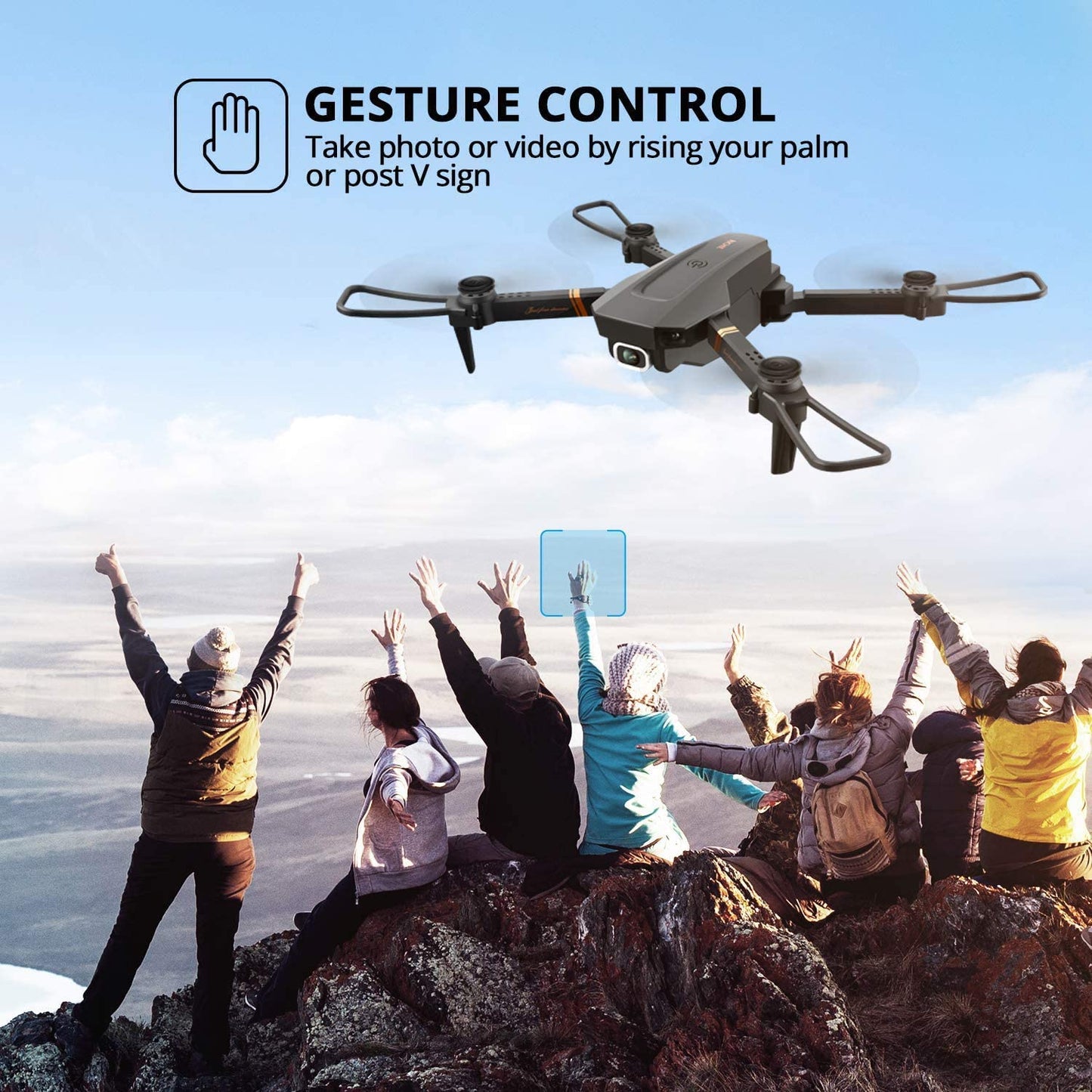 Foldable RC Quadcopter with 1080P Camera - 4DV4 Drone for Adults and Kids - HD FPV Live Video, Trajectory Flight, App Control, Altitude Hold, One Key Return, 2 Batteries - Ideal Gift for Beginners and Toy Enthusiasts