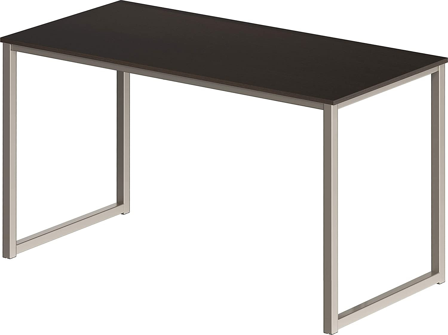 Home Office Computer Desk: Silver/Espresso, 48-Inch (121 cm W x 60 cm D).