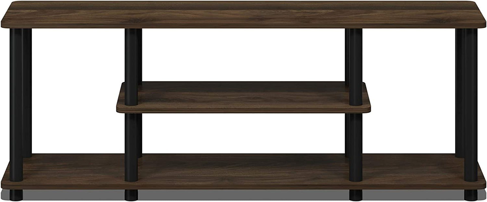 3D Entertainment TV Stands, Round - Walnut/Black