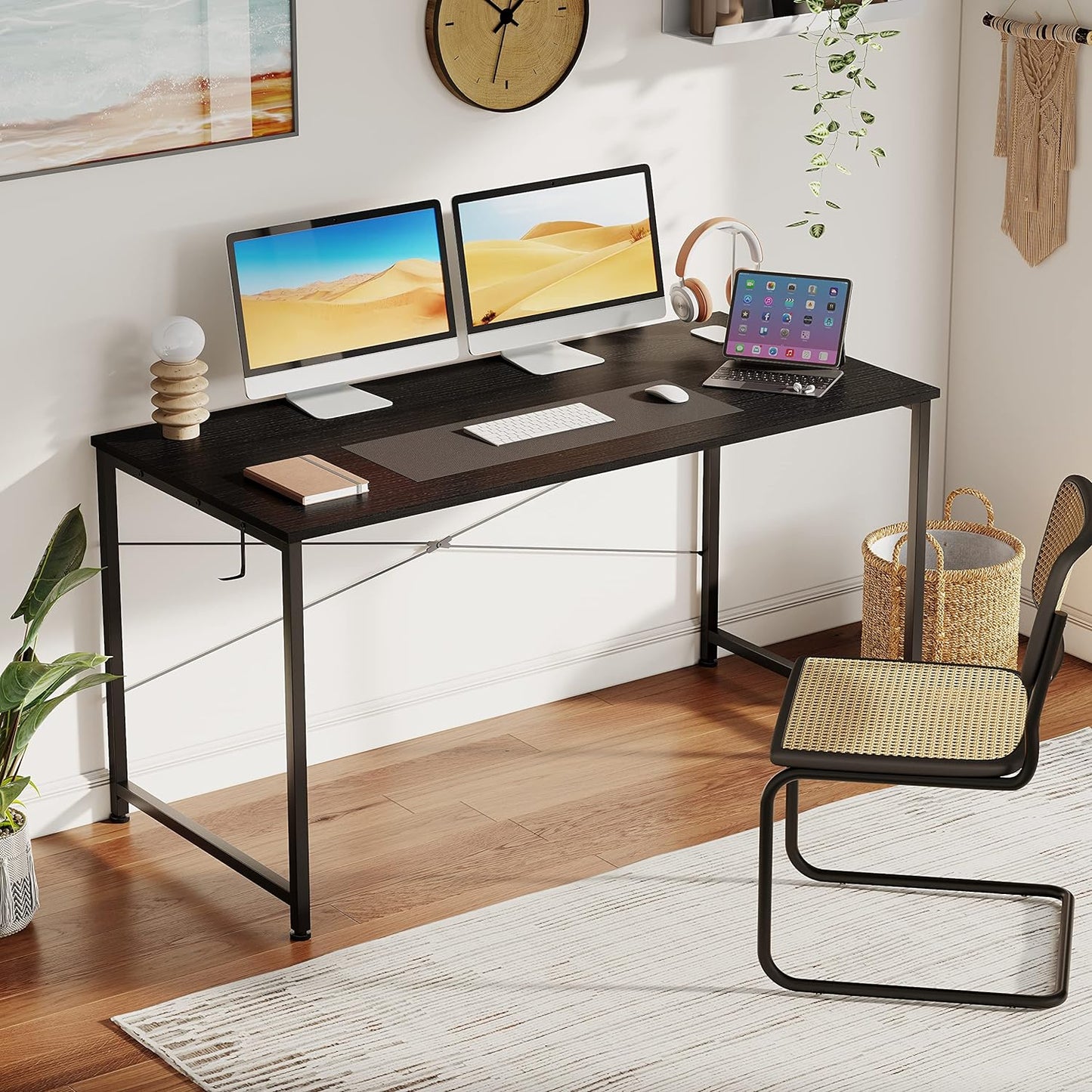 47 Inch Computer Desk: A Durable and Modern X-Shaped Gaming Desk with Sturdy Metal Frame, Ideal for Home Office and Writing