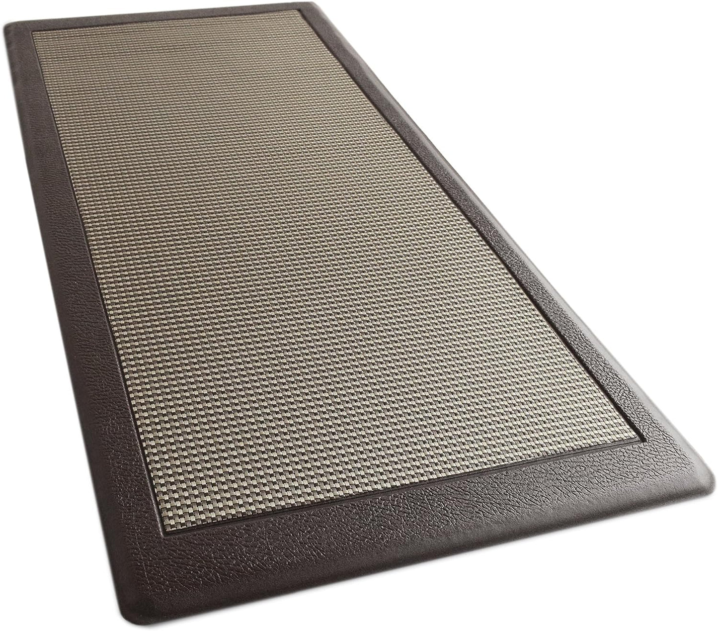 Ergonomic Anti Fatigue Mat in Brown: Provides Comfortable Standing in Kitchen, Bathroom, or Workstation. Memory Foam Mat measuring 39"×20"×0.50" (L×W×H).