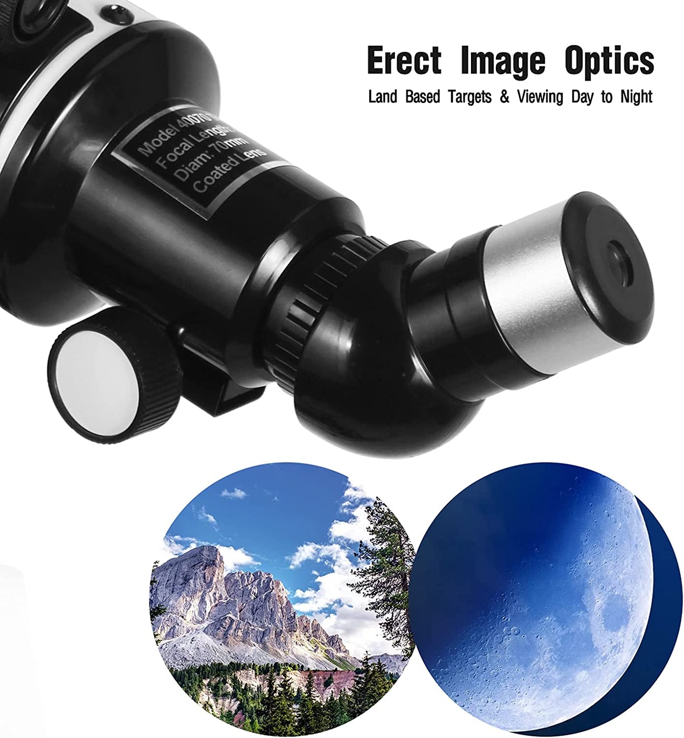 Portable Telescope for Beginners and Adults, 70mm Aperture 400mm AZ Mount, Fully Multi-Coated Optics, Astronomy Refractor Telescope with Tripod, Phone Adapter, and Backpack