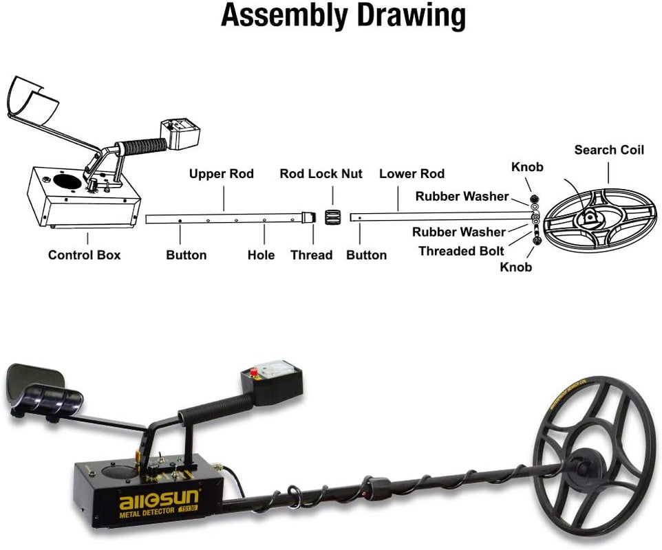 11.5" Metal Detector for Adult & Beginner, Waterproof Searching Coil,Gold Digger Professional Metal Jewelry Finders