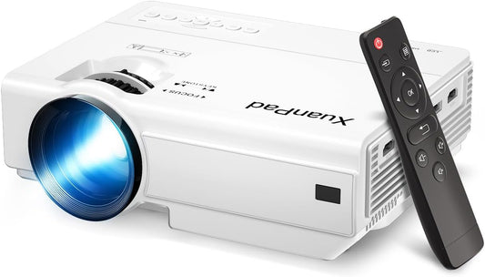 Portable Mini Projector - HD 1080P Supported Video Projector with 55,000 Hours Lifespan, Compatible with TV Stick, HDMI, USB, AV, Laptop, iPhone, Android