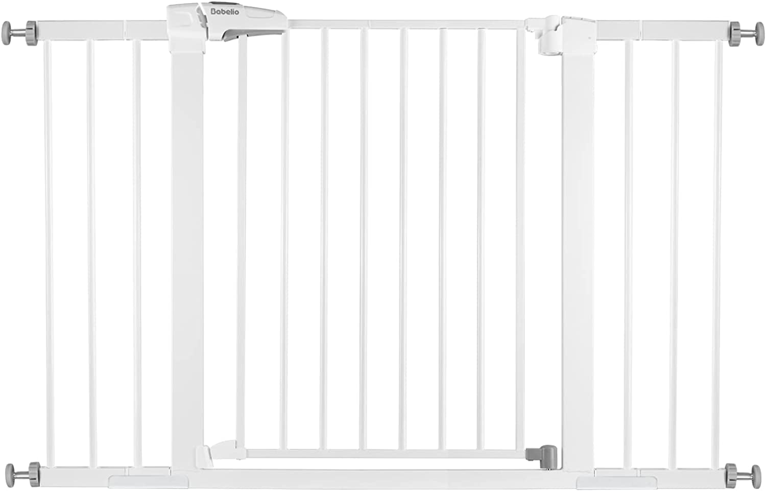 Extra Wide Metal Pet and Baby Gate - 29-48 Inch, Pressure Mounted, Walk Through Design with Door, No Tools or Drilling Required, Includes Wall Cups - Ideal for Stairs and Doorways