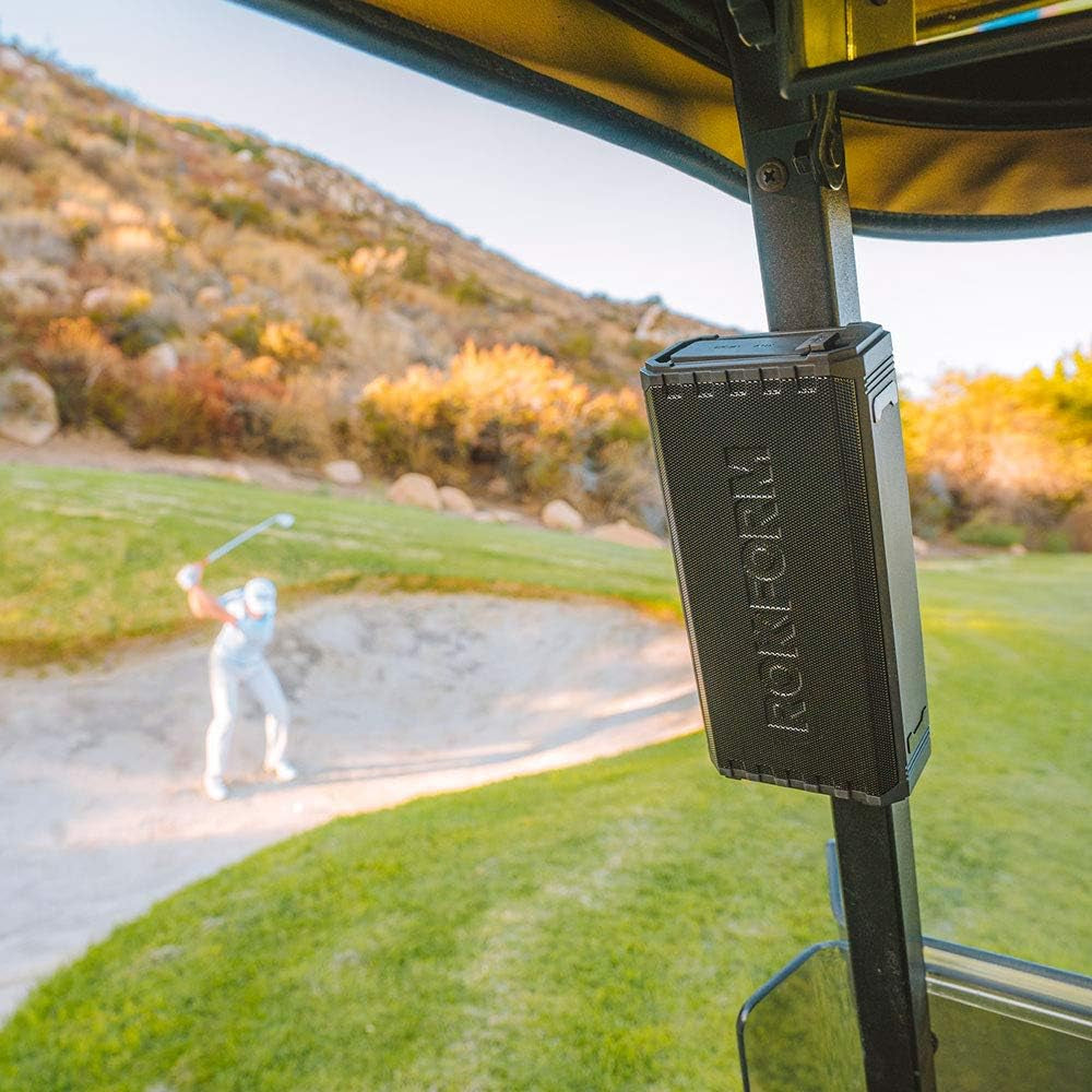 Rugged Magnetic Golf Speaker - Portable, IPX7 Waterproof & Dustproof, 24-Hour Battery, Loud and Clear Sound (Black)