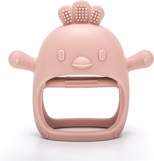 Light Pink Silicone Baby Teething Mitten Toy for Infants 3+ Months - BPA-Free, Anti-Drop, and Sucking Needs Soother - Ideal for Soothing Sore Gums