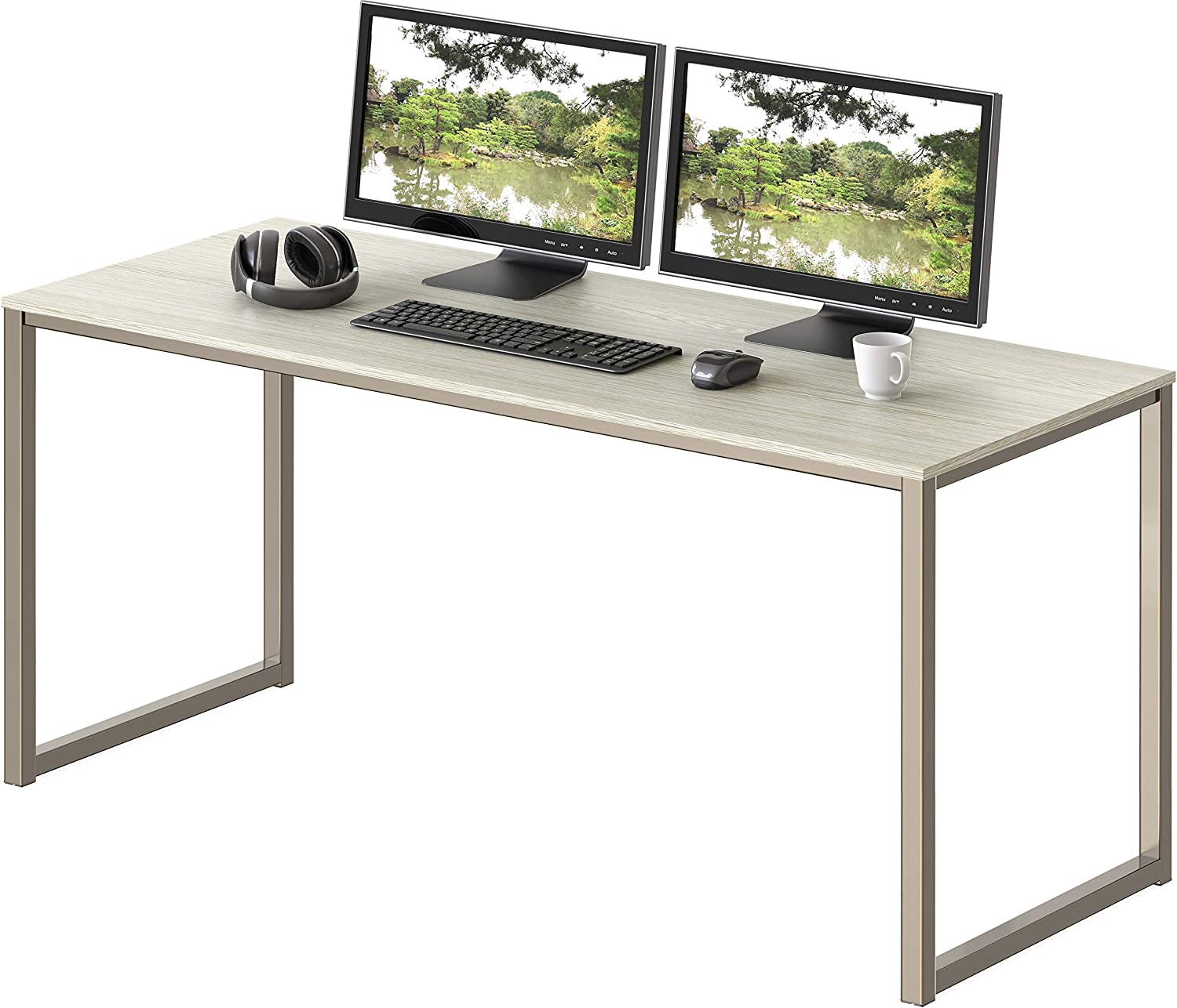 48-Inch Home Office Computer Desk in Maple Finish, with Dimensions of 121 cm W x 60 cm D.