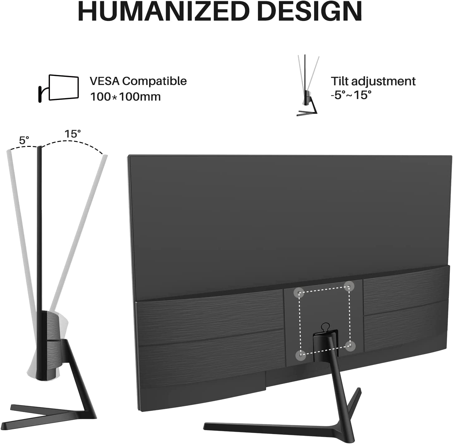 27-Inch IPS Computer Monitor with 100Hz Refresh Rate, USB Type-C, Full HD Resolution, HDR10, Built-in Speakers, HDMI and DP Connectivity, Tilt Adjustable, VESA Compatible - Ideal for Gaming and Office Use (Includes ES-27X3 Type-C Cable & HDMI Cable)