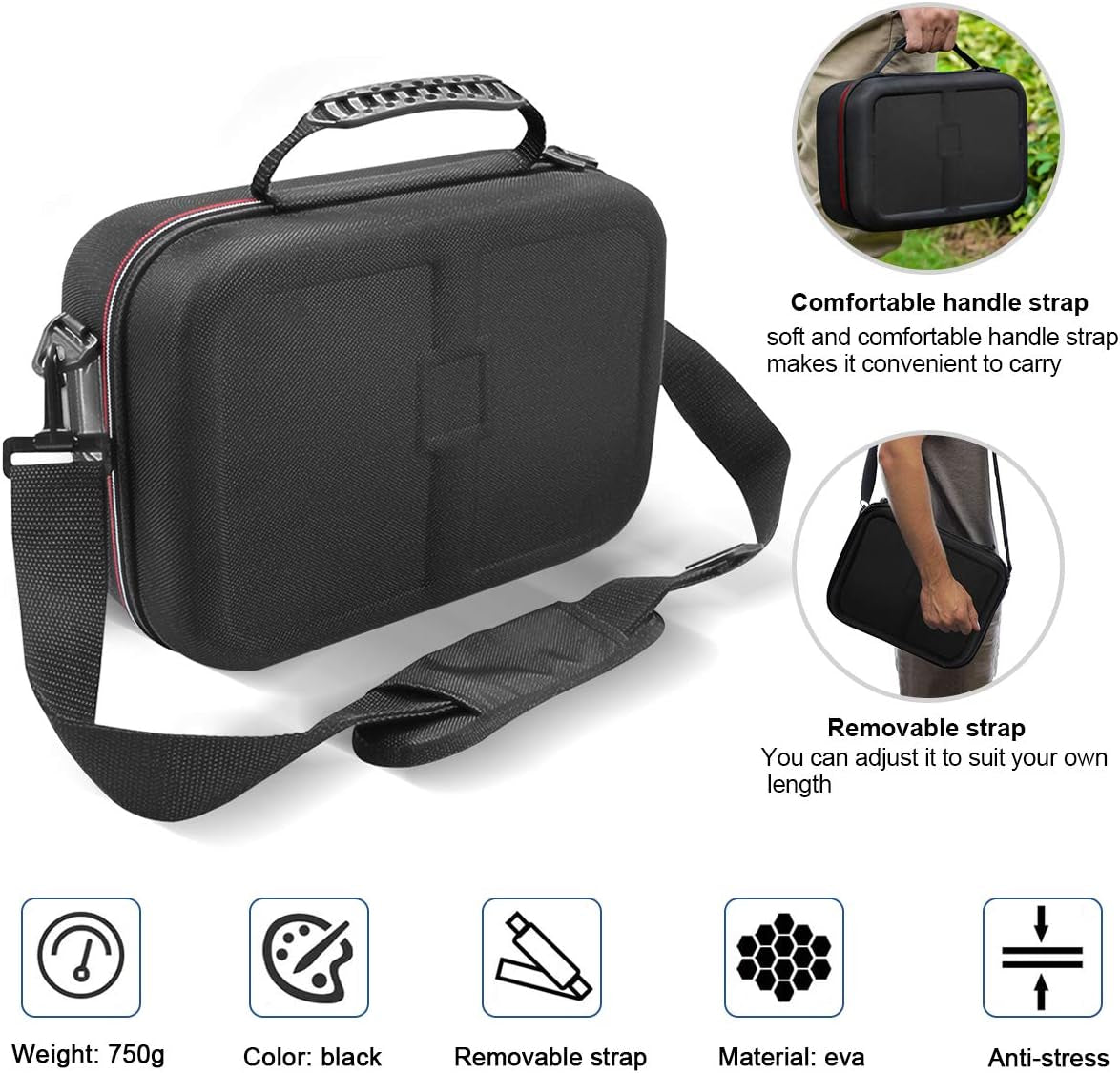 Durable Hard Shell Travel Case for Nintendo Switch Console with Joycon and Accessories - Enhanced Protection, Soft Lining, and Shoulder Strap Included