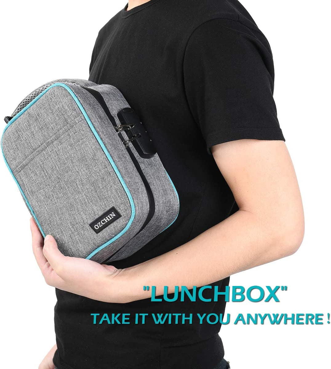 Large Odour Proof Bag Travel Storage With Combination Lock  Storage Case Activated Charcoal Bag