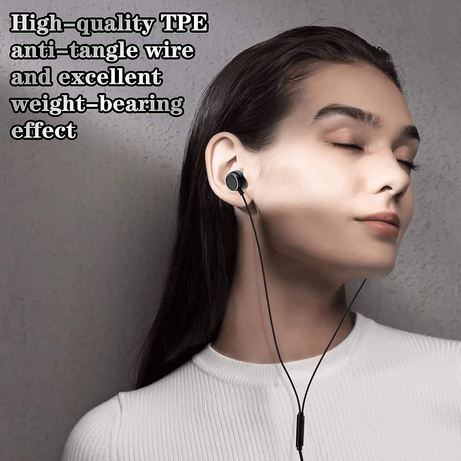 W2 USB C Wired Headphones - Hi-Fi Stereo Noise-canceling Earbuds with Microphone and Anti-Tangle Wire - Compatible with iOS and Android