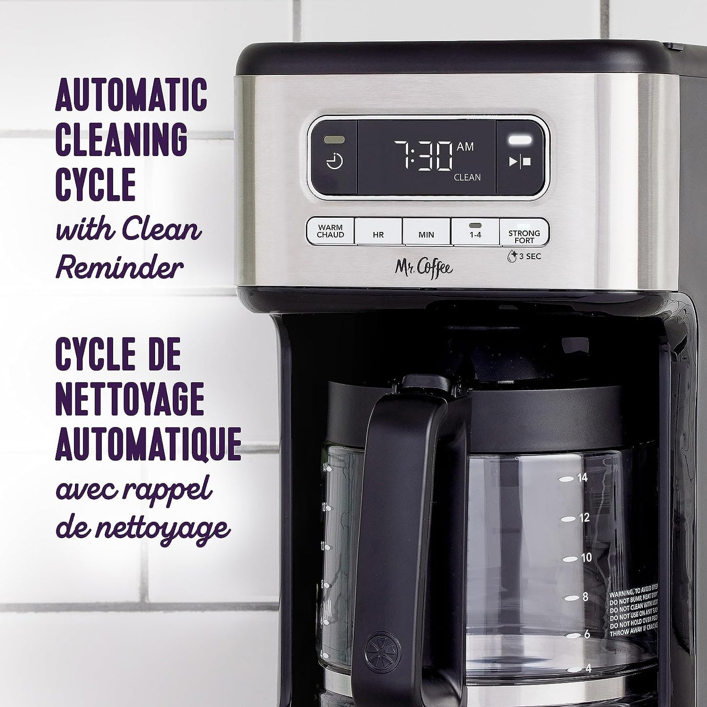 Stainless Steel 14-Cup Programmable Coffeemaker: Brew Now or Schedule for Later Use