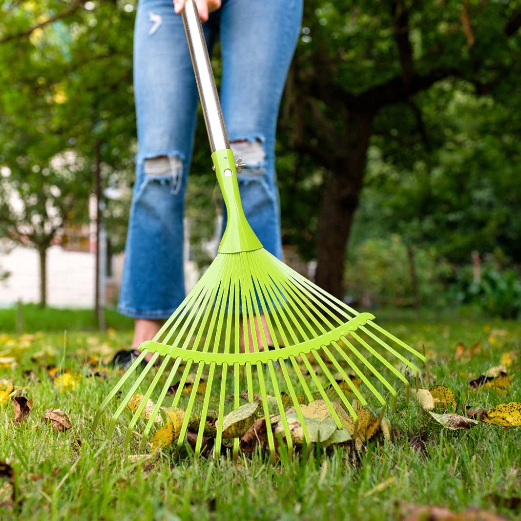 Durable Steel Leaf Rake Set: Adjustable Garden Rakes for Leaves, Lawns, and Yards, with Lightweight Leaf Scoops - Perfect for Leaf, Lawn, and Grass Removal