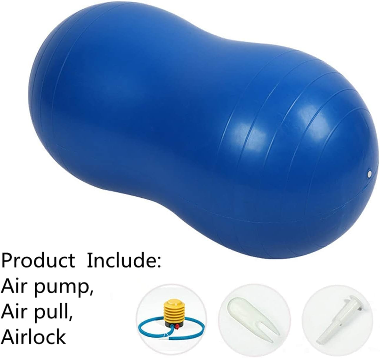 Anti-Burst Peanut Ball for Stability - Sized at 45x90cm, Ideal for Physical Therapy, Fitness, Exercise, and Birthing. Includes Resistance Bands and an Air Pump.