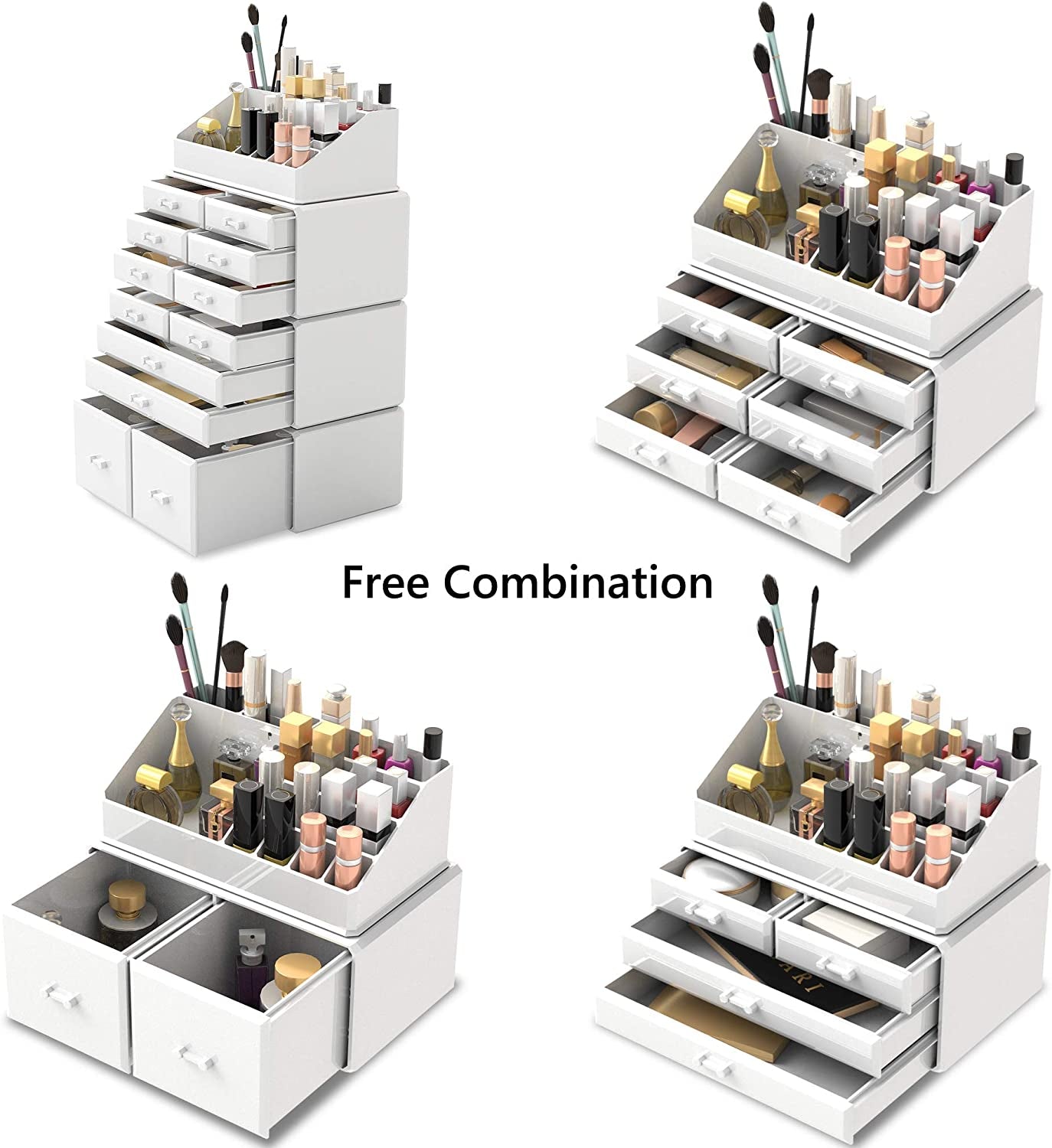 12 Drawer Makeup Cosmetic Organizer Storage Drawers Display Boxes Case 